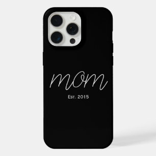 Weißer Schriftzug Established Mom Schwarz iPhone 15 Pro Max Hülle