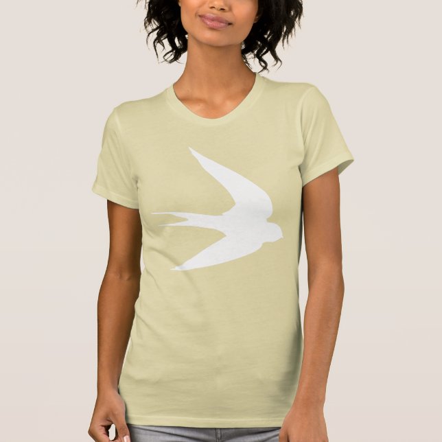 Weißer Schwalben-Vogel im Flug T-Shirt (Vorderseite)