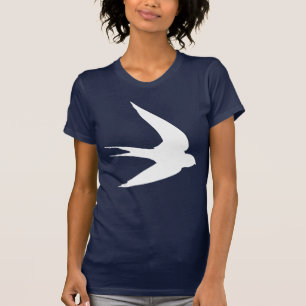 Weißer Schwalben-Vogel im Flug T-Shirt