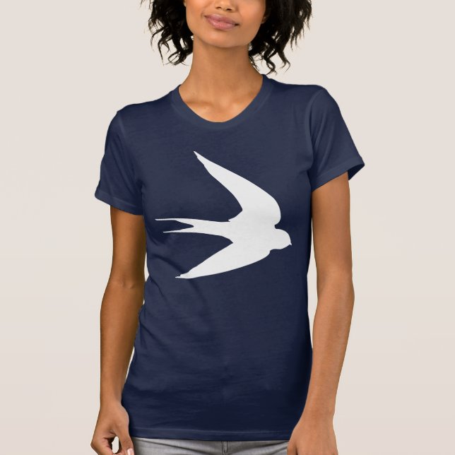 Weißer Schwalben-Vogel im Flug T-Shirt (Vorderseite)