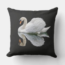 Weißer Schwan auf schwarzem Hintergrund