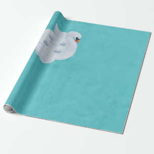 Weißer Schwan, aufblasbar auf dem Wasserkörper Geschenkpapier