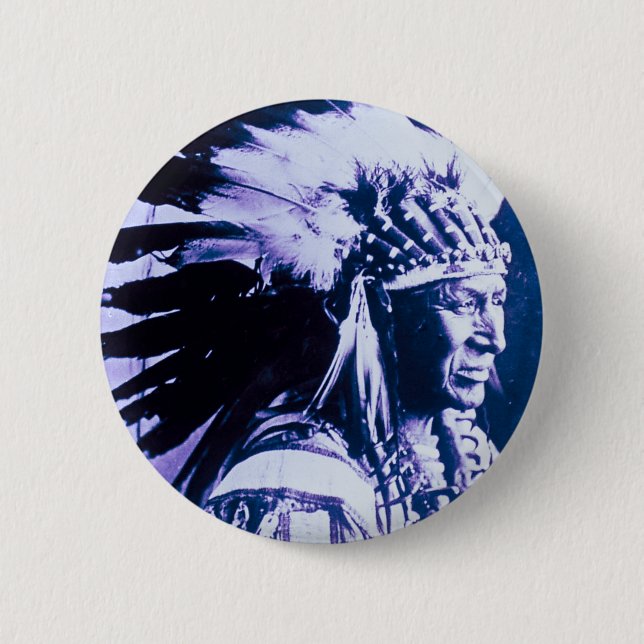 Weißer Schwan Sioux HauptLakota Vintag Button (Vorderseite)
