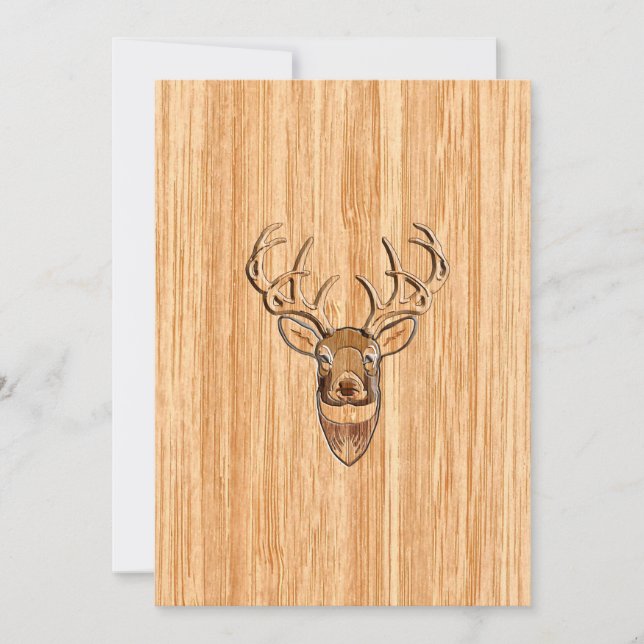 Weißer Schwanz Hirschkopf Holzkörner Hintergrund (Vorderseite)