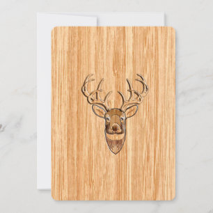 Weißer Schwanz Hirschkopf Holzkörner Hintergrund