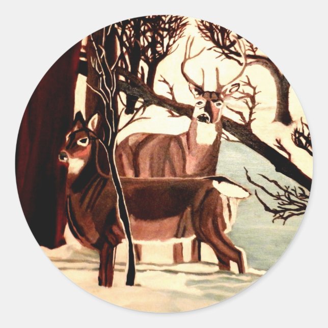 WEISSER SCHWANZ IN WINTERklebern Runder Aufkleber (Vorderseite)