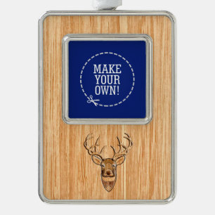 Weißer Schwanz Kopf Holzkörner Rahmen-Ornament Silber