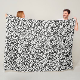 Weißer schwarzer Leopard Fleecedecke