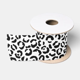 Weißer schwarzer Leopard Satinband