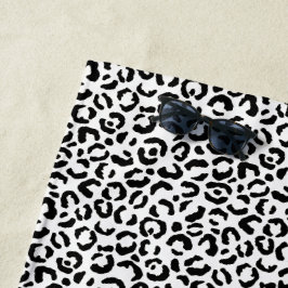 Weißer schwarzer Leopard Strandtuch