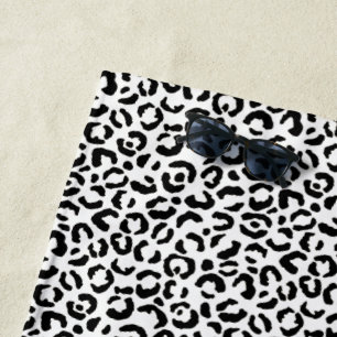 Weißer schwarzer Leopard      Strandtuch