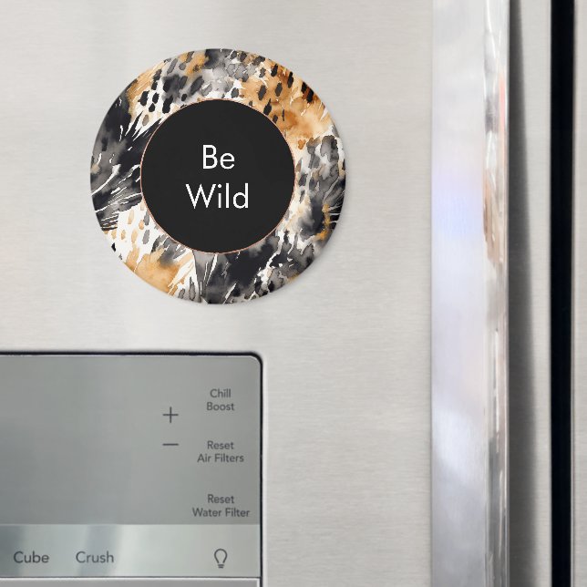 Weißer Schwarzer Leopard-Tier Geburtstag Magnet (In Situ (Kühlschrank))