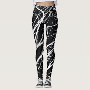 Weißer schwarzer Marmor: Abstrakt Vintage Leggings