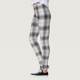Weißer schwarzer roter Tartan kariert Leggings