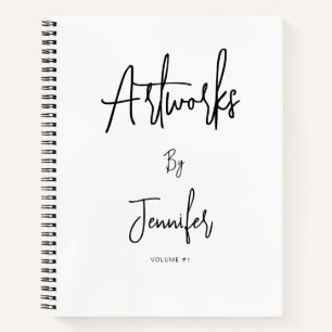 Weißer Schwarzer Schriftname Kunstwerk Skizzenbuch Notizbuch