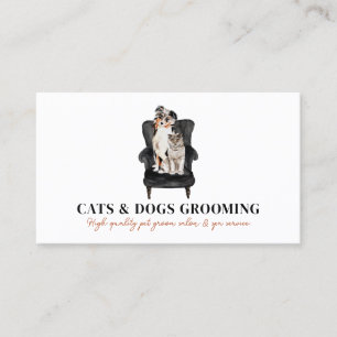 Weißer schwarzer Sofa-Hund-Katze-Tierpfleger Visitenkarte