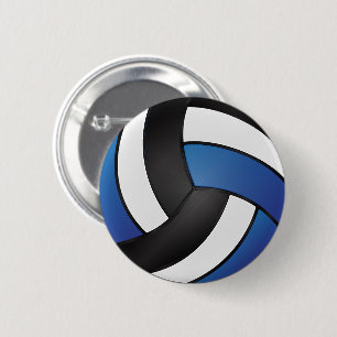 Weißer, schwarzer und dunkler Blauer Volleyball Button