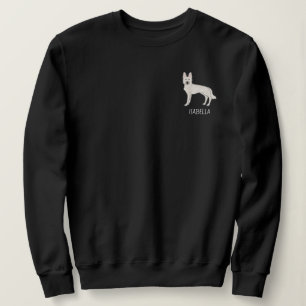 Weißer Schweizer Hirte GSD mit individuellem Text Sweatshirt