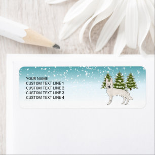 Weißer Schweizer Hirte Weißer GSD Dog Winterwald