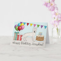 Weißer Schweizer Schäferhund GSD Buntes Happy Birt