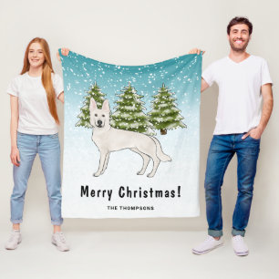 Weisser Schweizer Schäferhund Weißer Deutscher Sch Fleecedecke
