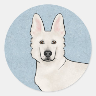 Weisser Schweizer Schäferhund Weißer Deutscher Sch Runder Aufkleber