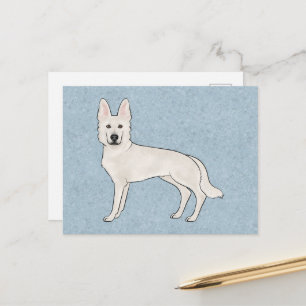 Weißer Schweizer Schäferhund Weißer GSD Cartoon-Hu Postkarte