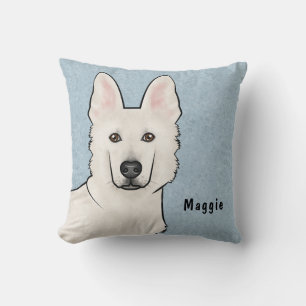 Weißer Schweizer Schäferhund Weißer GSD Süßer Hund Kissen