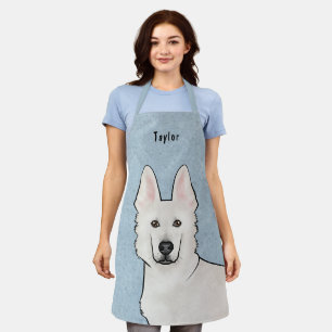 Weißer Schweizer Schäferhund Weißer GSD Süßer Hund Schürze