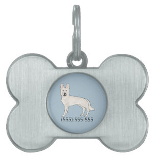Weisser Schweizer Schäferhund Weißer GSD und Telef Tiermarke