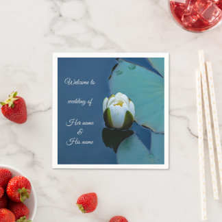 Weißer Seerosen im Teich, Naturfotografie Serviette