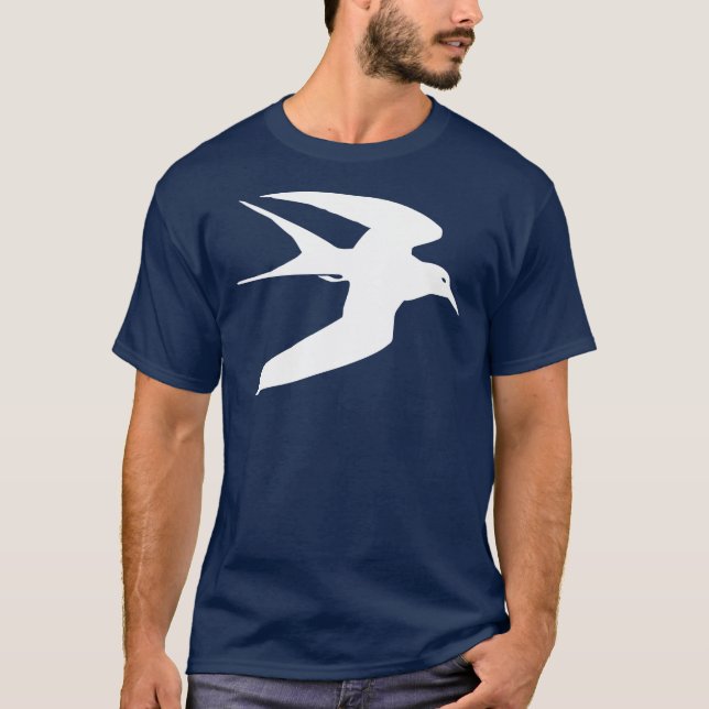 Weißer Seeschwalben-Vogel im Flug T-Shirt (Vorderseite)