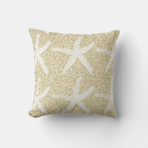 Weißer Seestern Muster Gold Glitter Nautiles Gesch Kissen