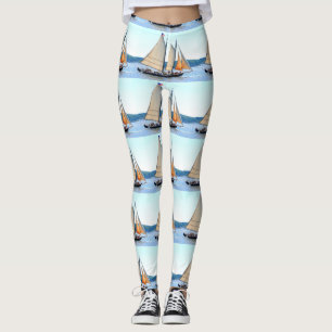 weißer Segelmaineschooner Leggings