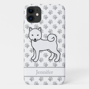 Weißer Shiba Inu Süßer Cartoon-Hund & Name Case-Mate iPhone Hülle