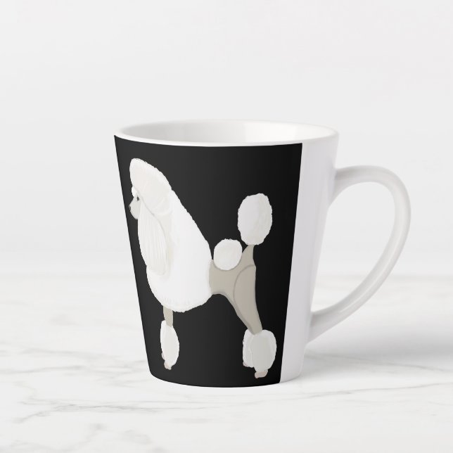 Weißer Show-Pudel Milchtasse (Rechts)