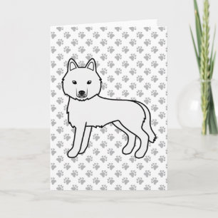 Weißer Siberian Husky Süßer Cartoon-Hund Karte