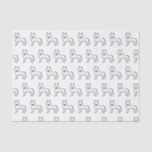 Weißer Siberian Husky Süßer Hund Muster Seidenpapier