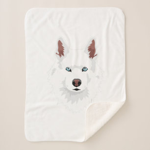 Weißer Siberischer Husky-Hund - Weißer Schneehun Sherpadecke