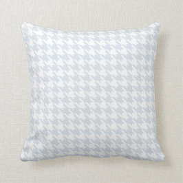 Weißer silberner Blue Pied De Poule Houndstooth Kissen