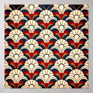 Weißer Sonnenaufgang über Meereswellen abstraktes  Poster