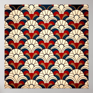 Weißer Sonnenaufgang über Meereswellen abstraktes  Poster