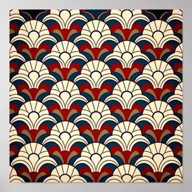 Weißer Sonnenaufgang über Meereswellen abstraktes  Poster (Vorne)