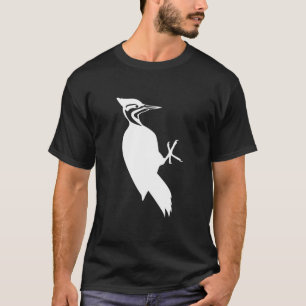Weißer Specht-Vogel-Druck T-Shirt