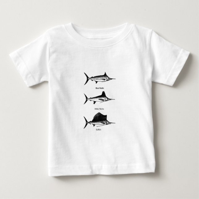 Weißer Speerfisch - blauer Speerfisch - Baby T-shirt (Vorderseite)