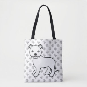 Weißer Staffordshire Bull Terrier Süßer Cartoon-Hu
