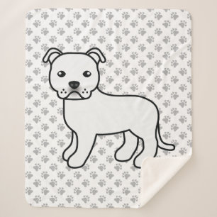 Weißer Staffordshire Bull Terrier Süßer Cartoon-Hu Sherpadecke