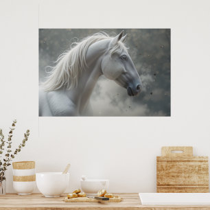 Weißer Stallion Poster