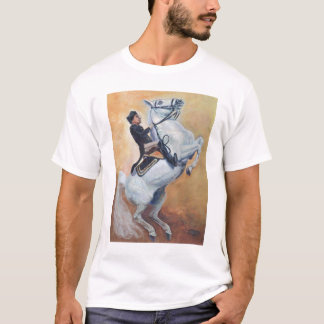 Weißer Stallionund ReiterDressage T-Shirt