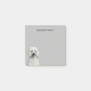 Weißer Standardpoodle Post-it Klebezettel